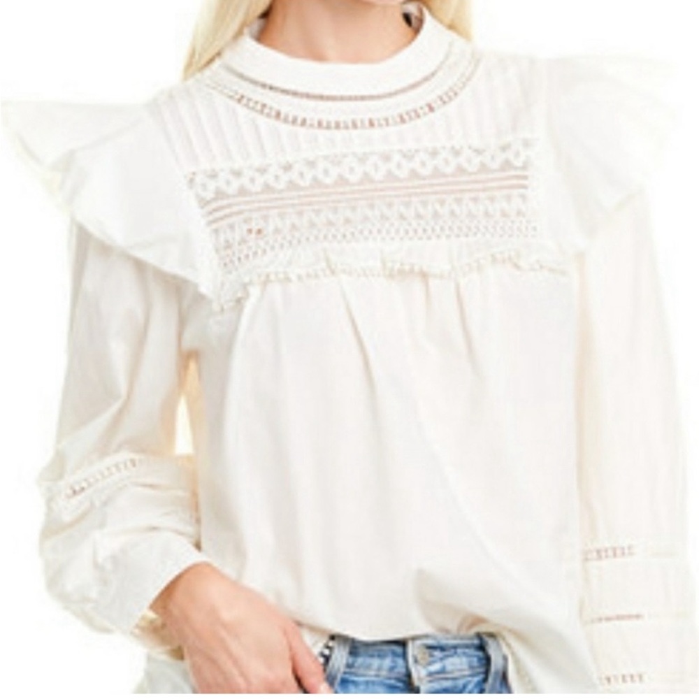 J. Crew off-white/cream ruffle top